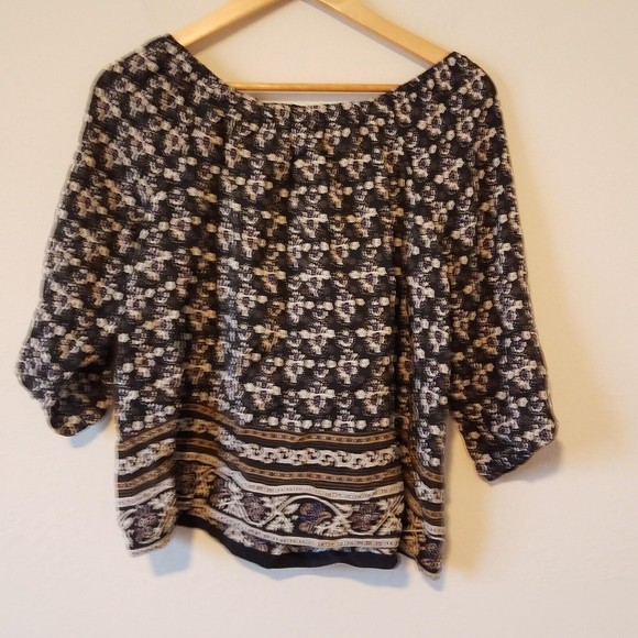 Madewell Women's Small Silk Gardenhouse Off the Shoulder Top in Abstract Floral - Picture 4 of 5